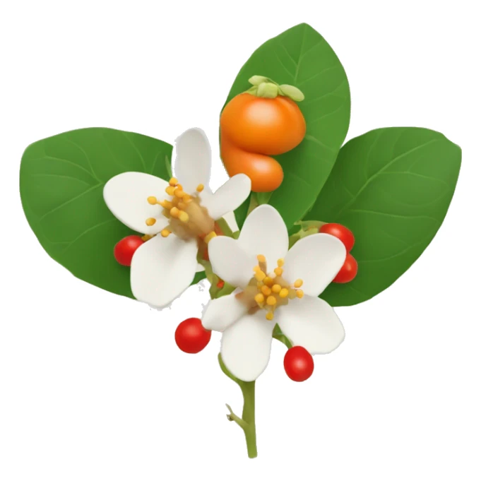 ashwagandha flowers with orange-red berrie sticker