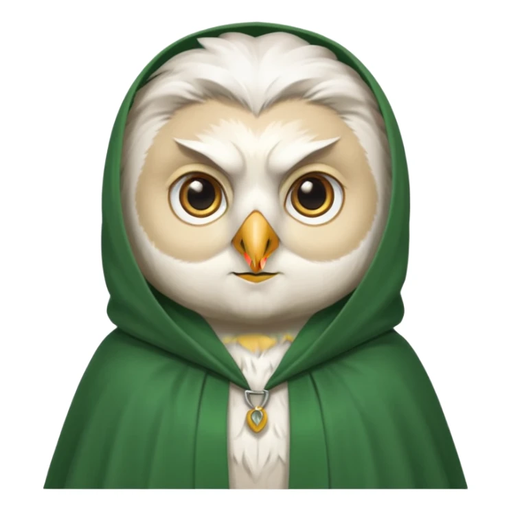 white owl professor in green cloak  sticker