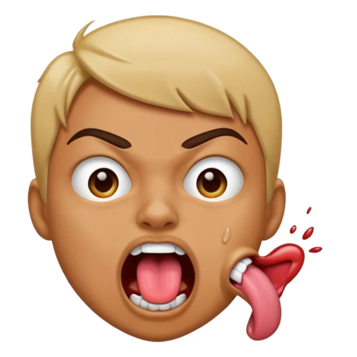 Tongue out spitting like in a joking way kinda angry sticker