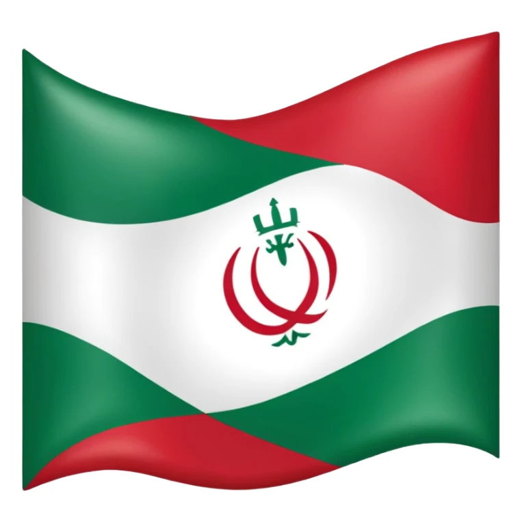 square iranian flag green white and red  sticker