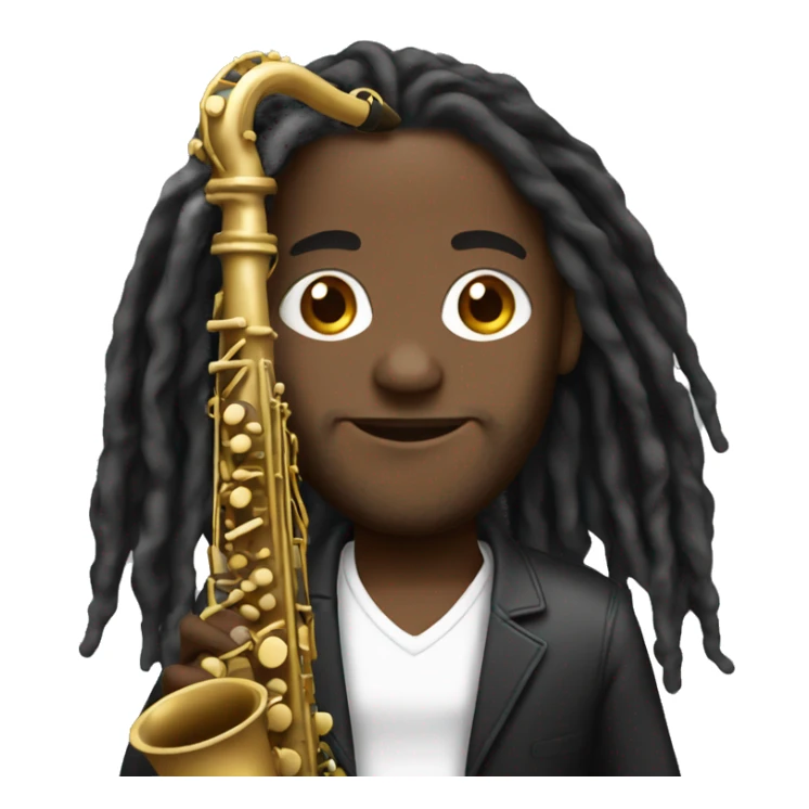 saxophone black player with long hair dreads sticker