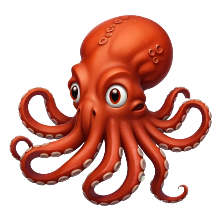 The octopus emoji with red drowsy eyes sticker