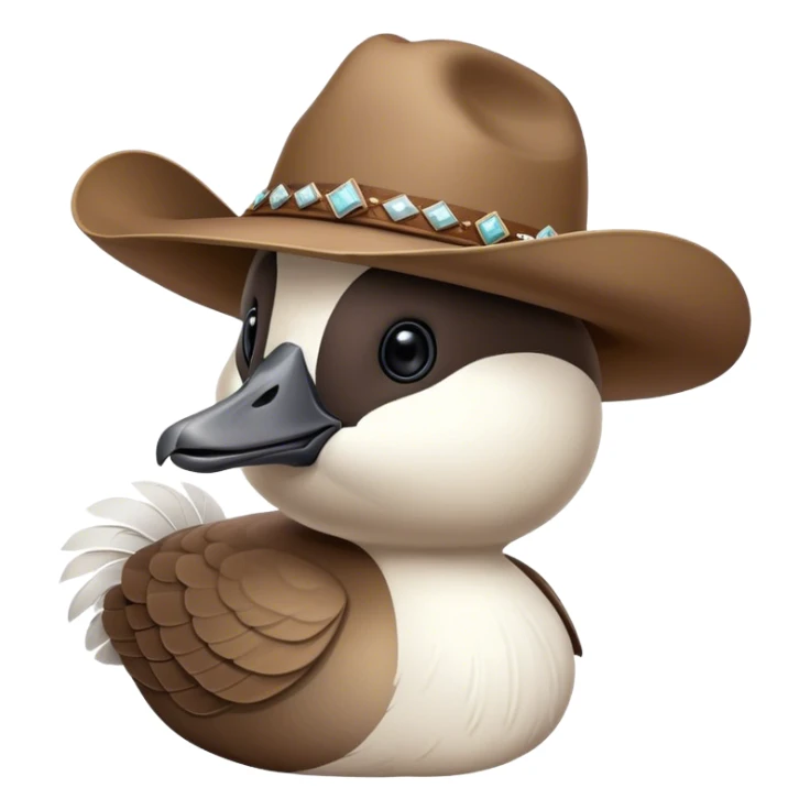 Canada goose wearing a cowboy hat sticker
