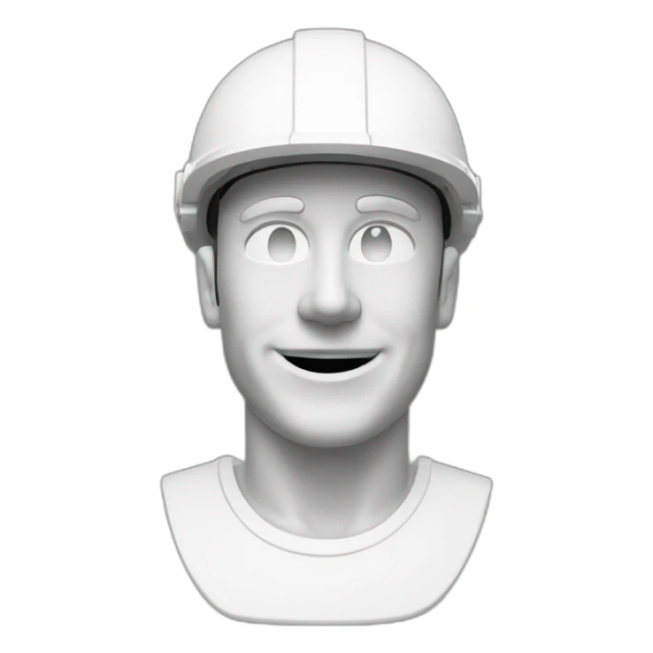 bust of men enginear with white helmet smiling sticker