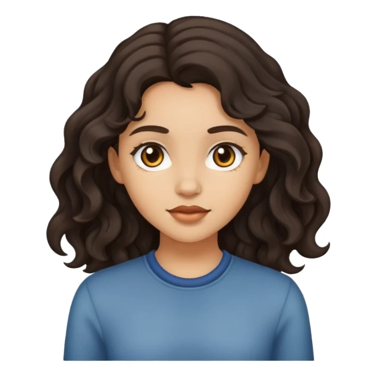 light skinned girl with dark wavy hair sticker