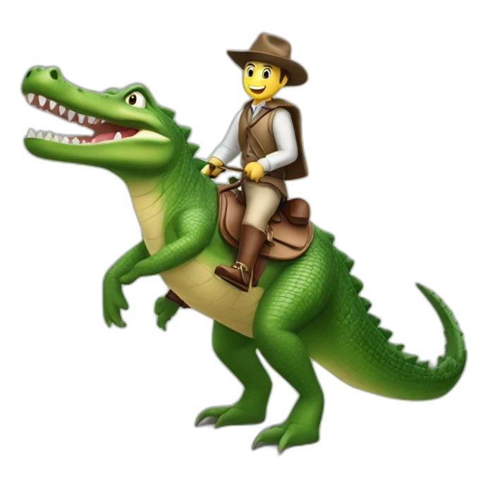 Un crocodile sur un cheval sticker