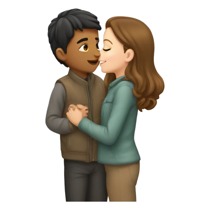 Girl and boy kissing sticker