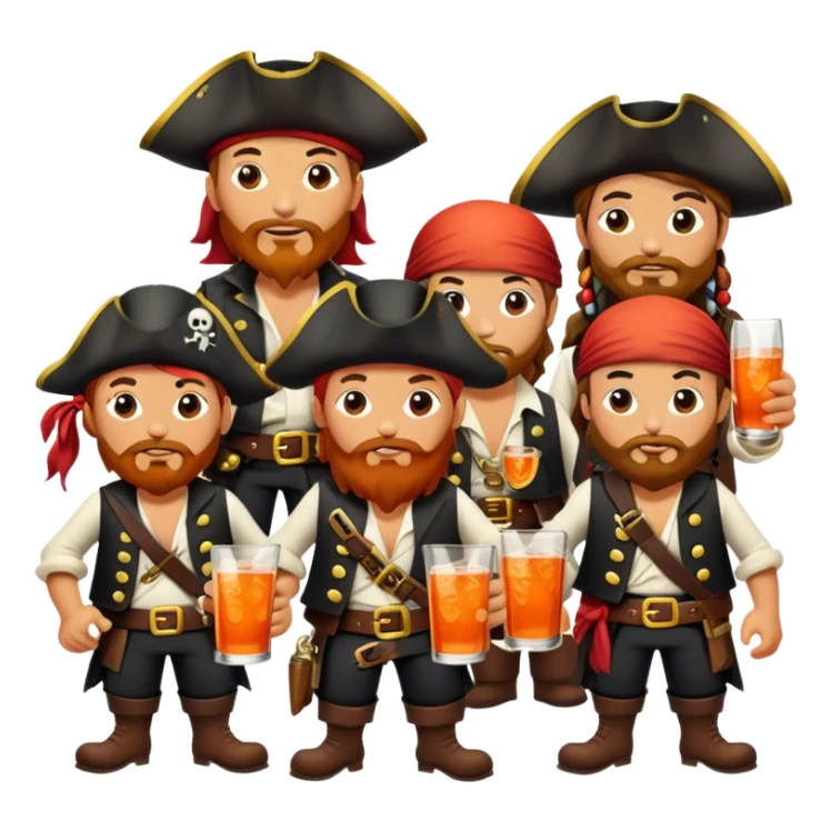 happy family of pirates drinking aperol sticker