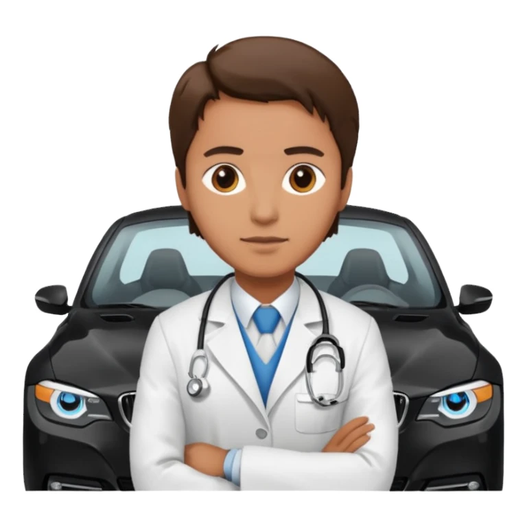 schwarzer BMW mit Arzt als Fahrer sticker