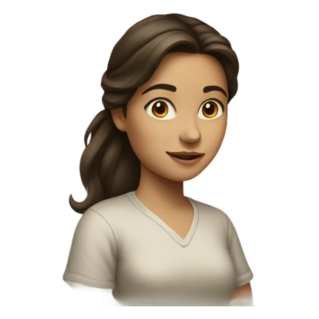 Brunette girl painting  sticker