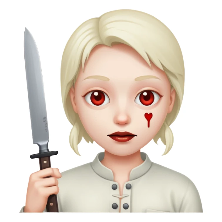 Dying heart eyes with knife sticker