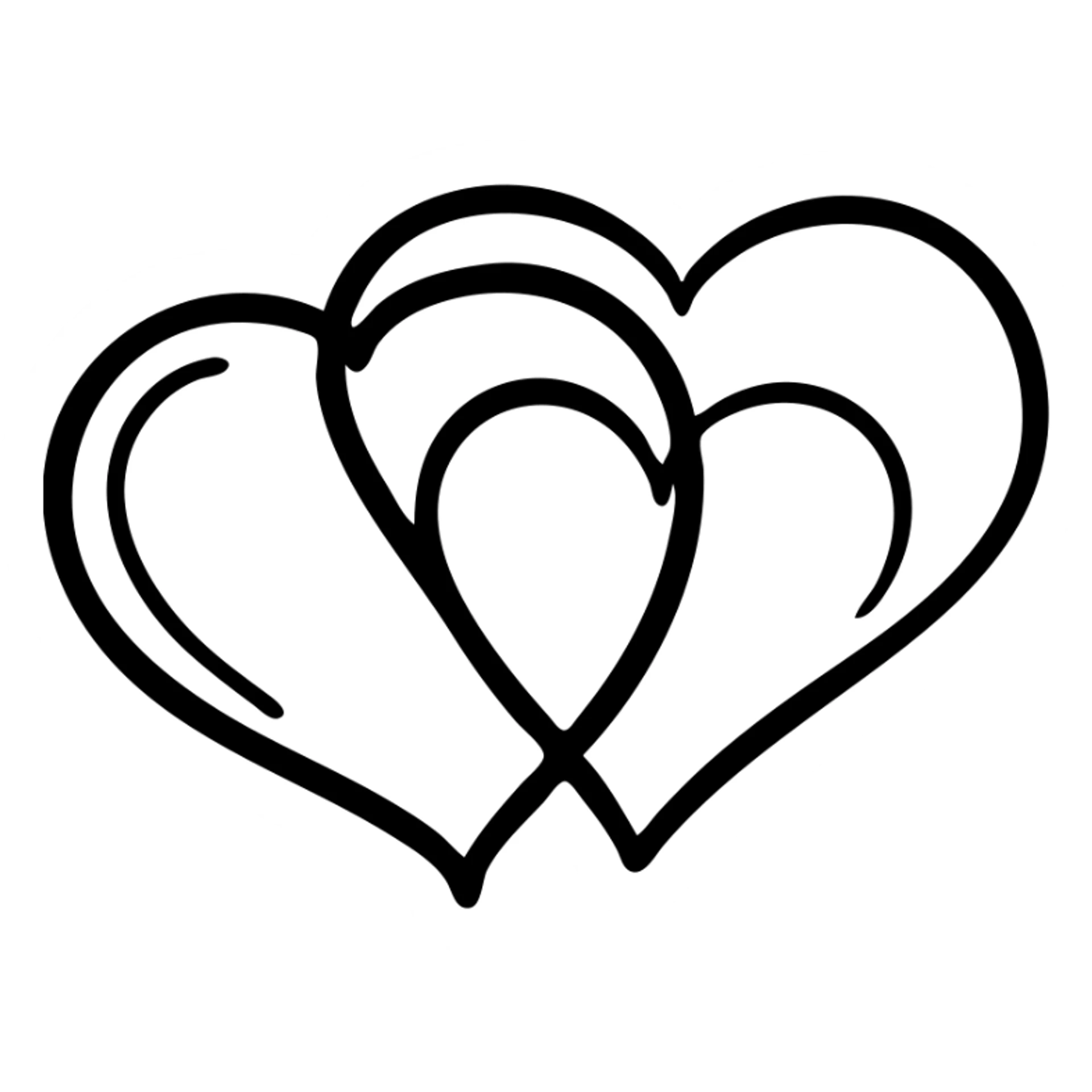 Two hearts revolving around each other, connected in motion sticker