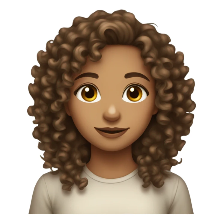 Tan skin curly haired brown eyed girl pretty sticker