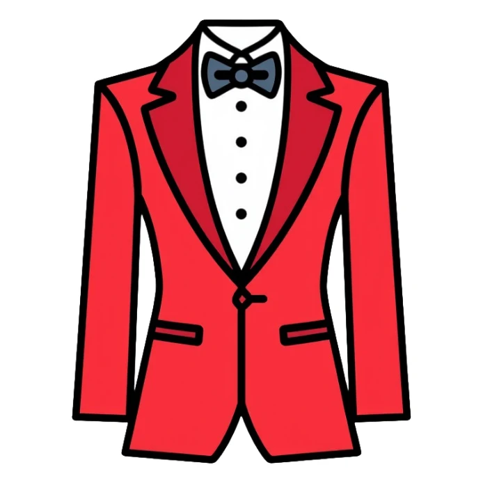 red and white formal tuxedo suit sticker