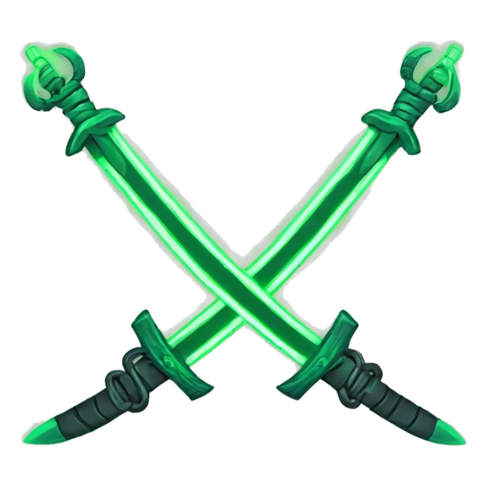 Twin green neon swords attached by chain sticker