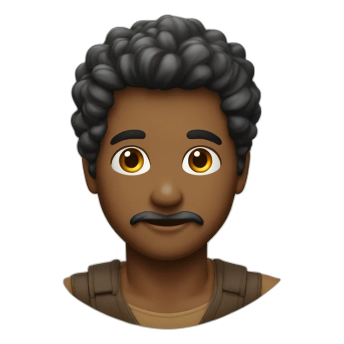 un beau gosse au couleur caramel avec des cheveux crépus noir sticker