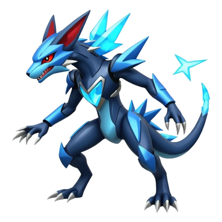 Shiny Futuristic Modern Zeraora-Dialga-Zoroark-fusion sticker