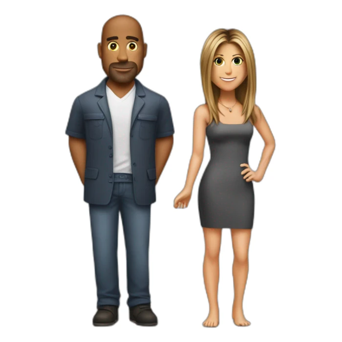 Bouder et Jennifer Aniston qui font un câlin sticker