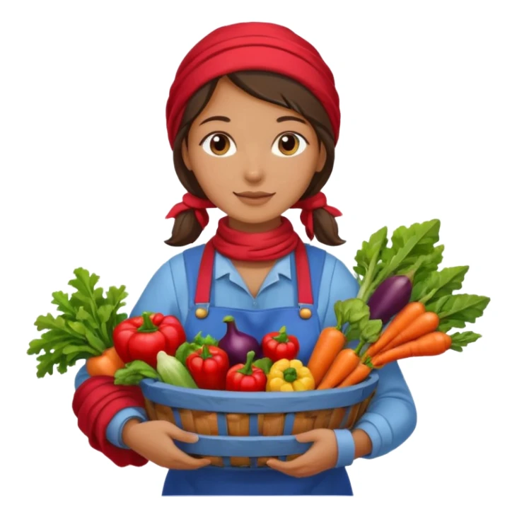 Farmer woman – Apron, scarf, basket of vegetables


 sticker