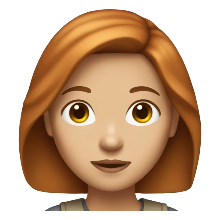Light akin girl with brown ginger hair and brown eyes sticker