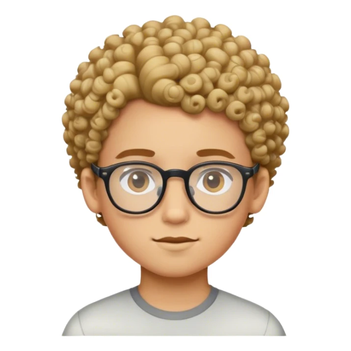 Lightskin boy with sharp haircut curly hair and glssss sticker