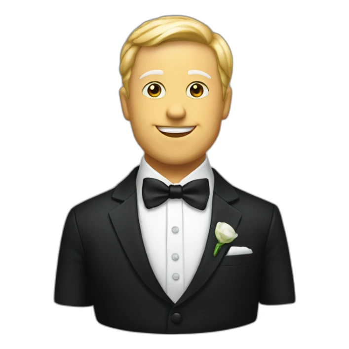 white tie and top of black suit sticker