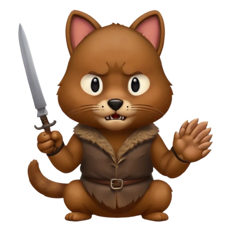 An angry cuyo with a knife in its paw  sticker