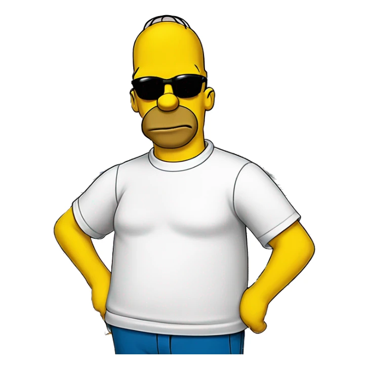 Homer Simpson is wearing a Balenciaga logo t-shirt  sticker