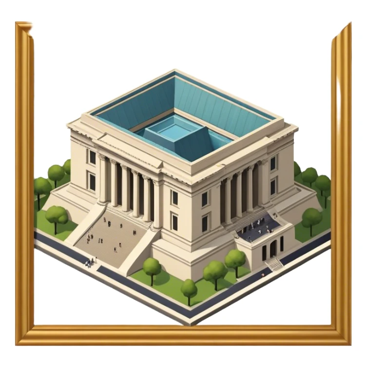 the met museum new york city, isometric exterior view sticker