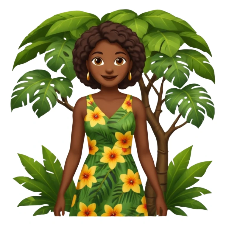 an ola woman with jungle tree sticker