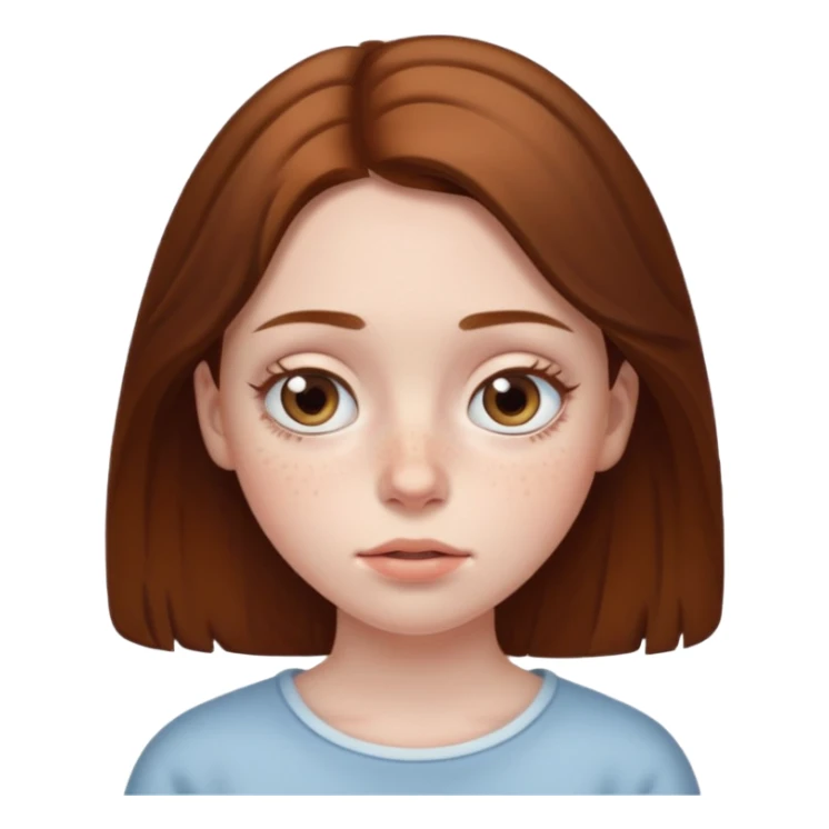 brown haired girl puffy swollen eyes sticker