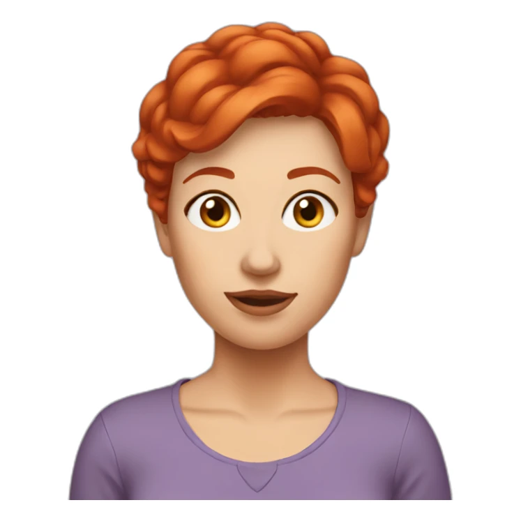 short hair redhead mother sticker