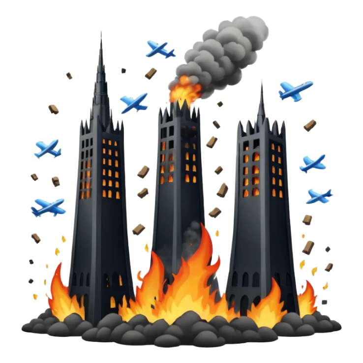 İkiz kulelere uçak çarpıyor sticker