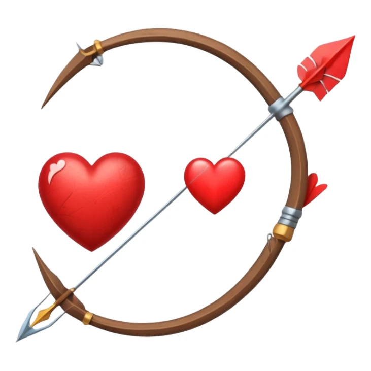 bow and arrow with red heart in the middle sticker