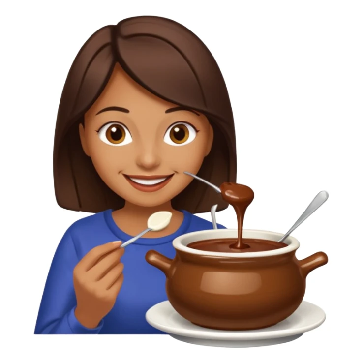 woman eating chocolate fonduefondue sticker