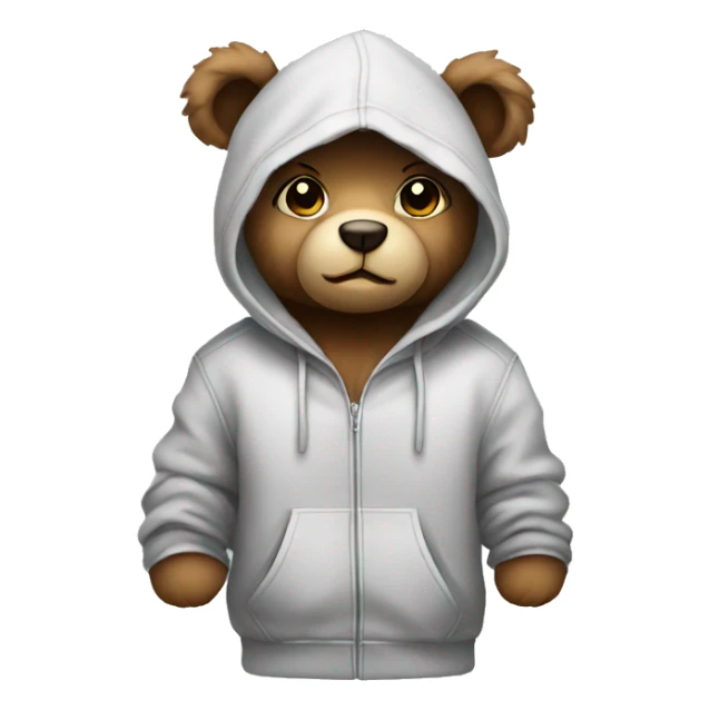 cute teddy wearing a hoodie sticker