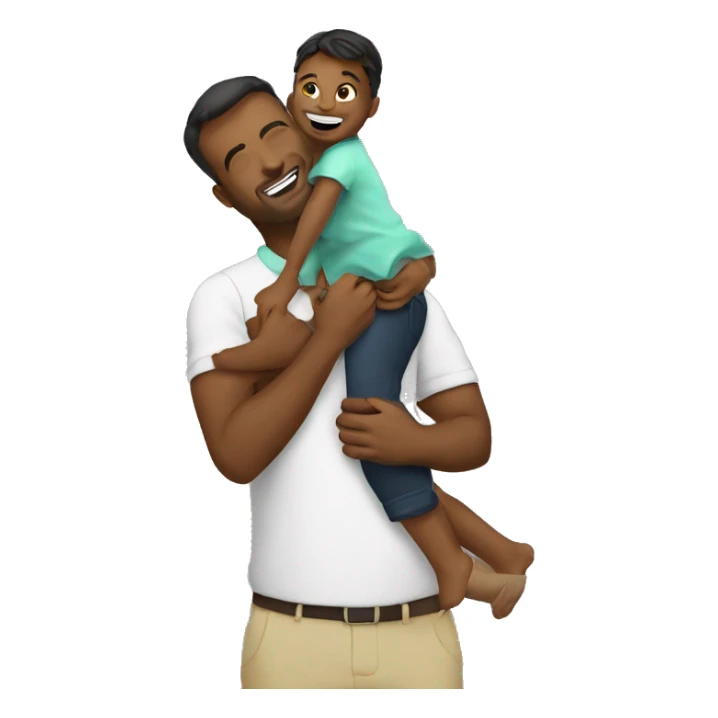Dad hold babygirl in the air. Black sticker