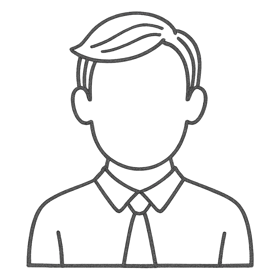 hand-drawn outlined icon of a man with no fill sticker