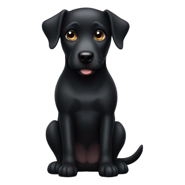 Black dog sticker