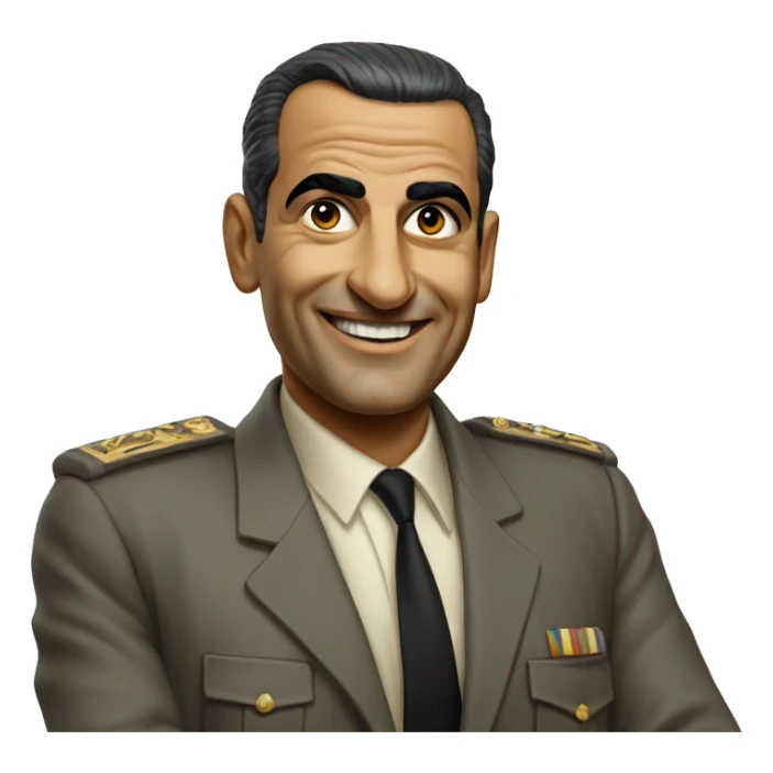 photorealistic Gamal Nasser shows thumbs up sticker
