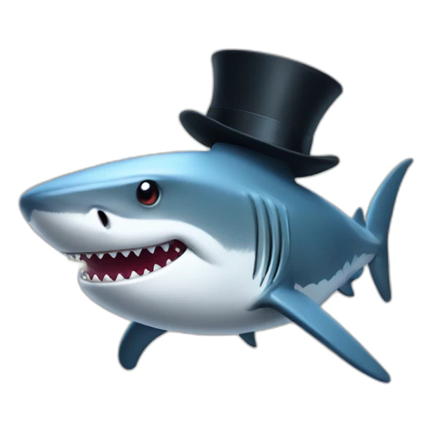 Shark with a top hat sticker