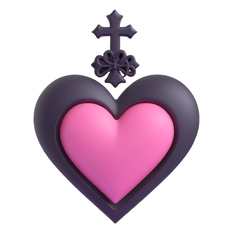 BLACKPINK-inspired gothic heart ,  hearts, black and pink, cute,  sticker