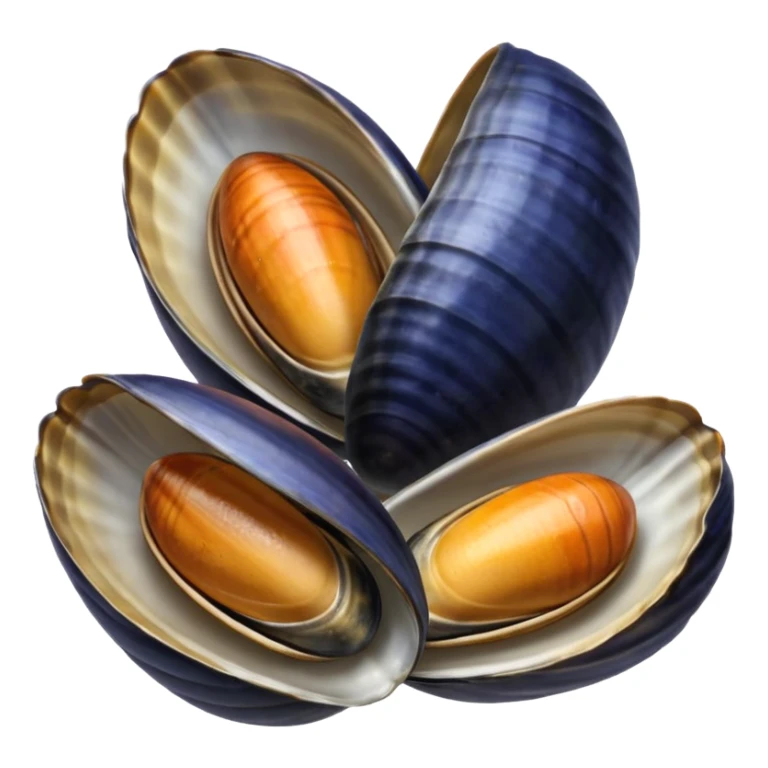 emoji of 3 open mussels sticker