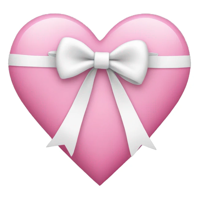 Heart in pink with white bow sticker