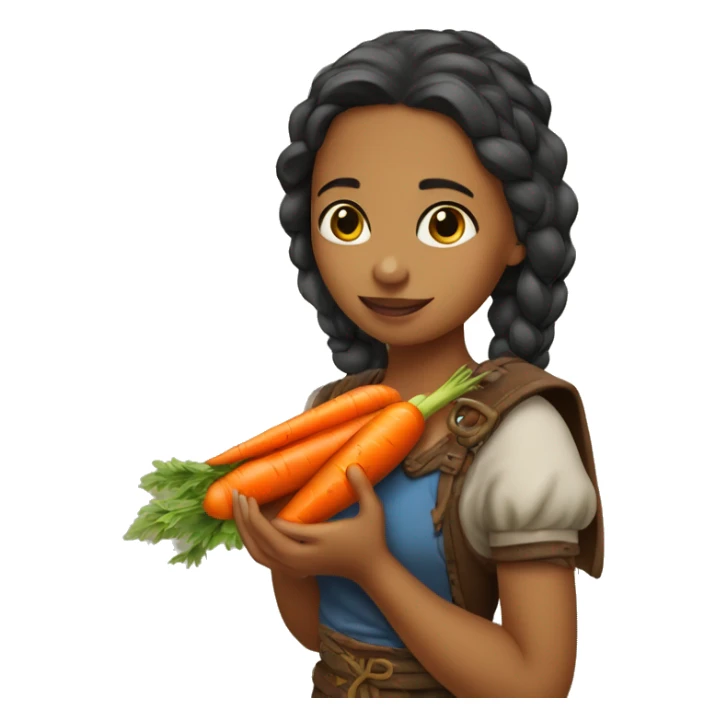 hawk tuah girl with carrot in hand sticker