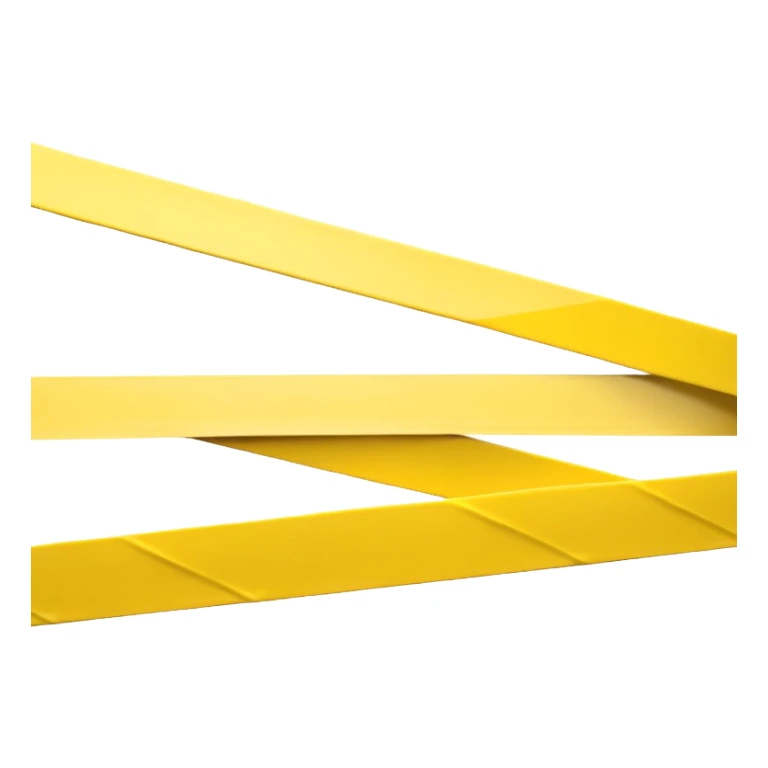 3D render of Yellow Tape(caution tape), forensic investigation aesthetic, sterile clinical lighting, cool blue undertones, sharp high-contrast details, professional clean look, Apple emoji style, isolated on white background --v 6.0 sticker