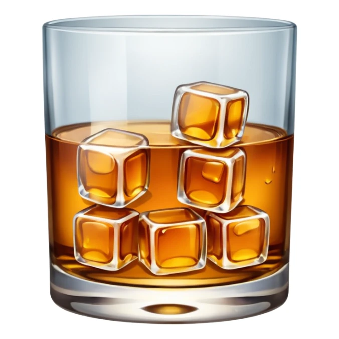 a glass of whiskey with ice sticker