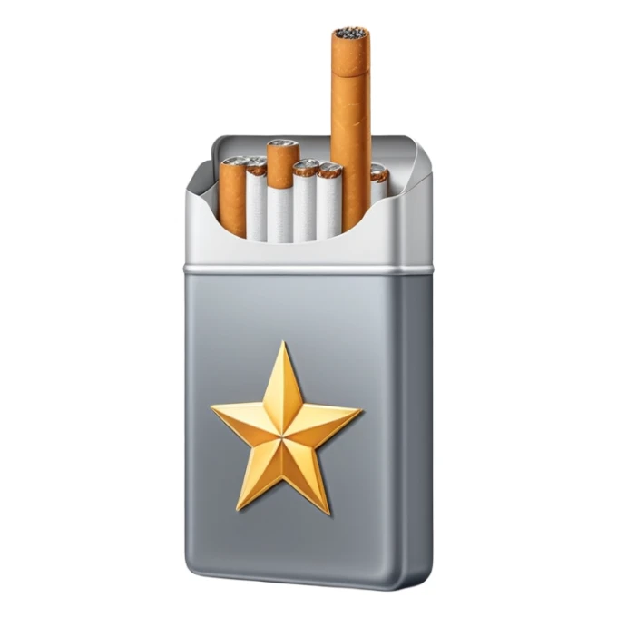7 stars grey shining cigaret pack sticker