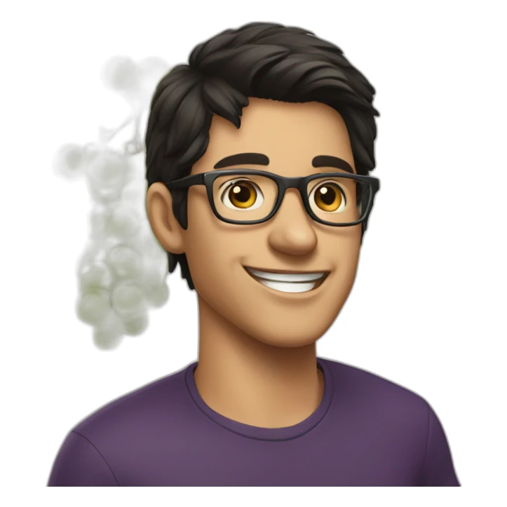 Young dark haired men with glasses, throwing grapes on people sticker