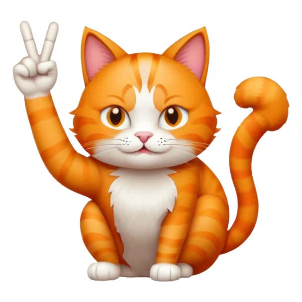 orange cat gives middle finger symbol sticker